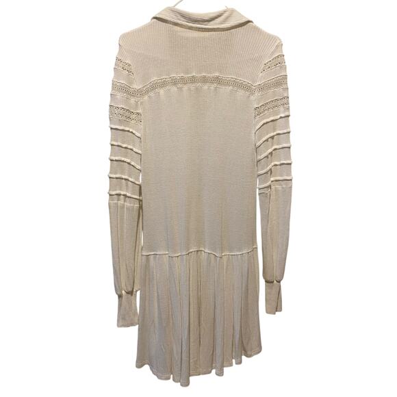 Free People Set to Stun Tunic Top Small White Lace Cotton Linen Cottage Boho - Picture 7 of 15